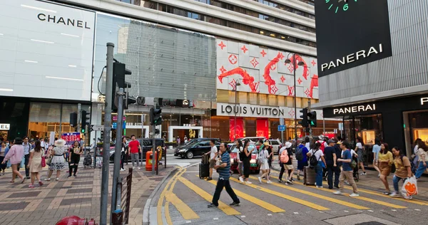 Tsim Sha Tsui Hong Kong Luglio 2019 Gente Cammina Strada — Foto Stock