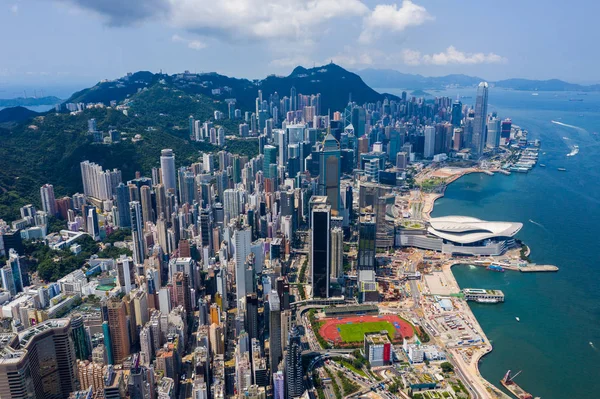 Остров Гонконг Гонконг Сентября 2019 Года Вид Сверху Город Гонконг — стоковое фото