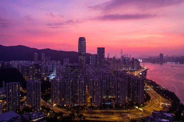 Tai Koo Hong Kong Augusti 2019 Flygfoto Över Hongkong Stad — Stockfoto