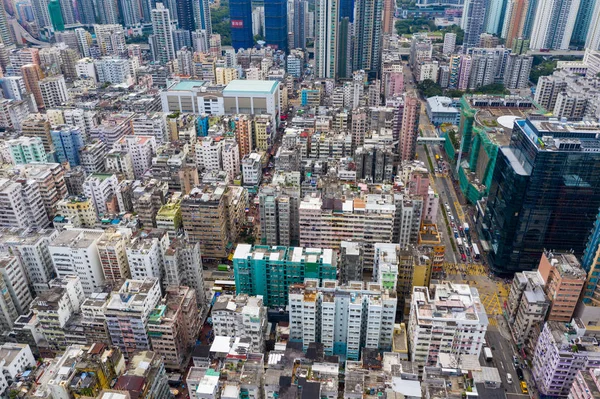 Sham Shui Hongkong Září 2019 Letecký Pohled Centrum Hongkongu — Stock fotografie