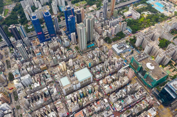 Sham Shui Hong Kong September 2019 Ovanifrån Hongkong Centrum — Stockfoto