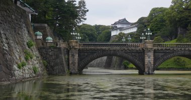 Tokyo, Japonya 29 Haziran 2019: Tokyo İmparatorluk Sarayında Nijubashi