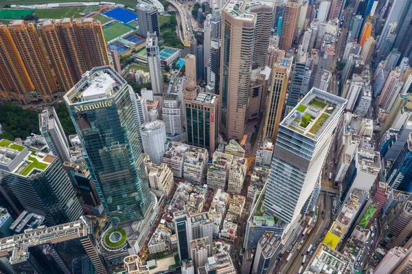 Κόζγουεϊ Μπέι Χονγκ Κονγκ Ιουνίου 2019 Κορυφαία Θέα Της Πόλης — Φωτογραφία Αρχείου