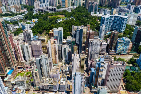 Mong Kok Hong Kong Setembro 2019 Vista Superior Cidade Hong — Fotografia de Stock