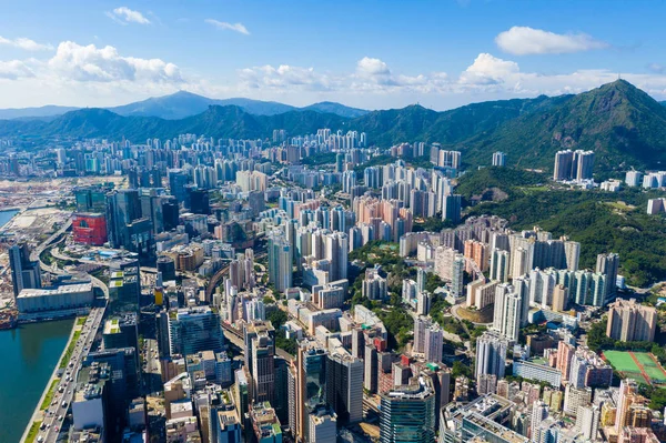 Kwun Tong 2019年9月6日 香港市の航空写真 — ストック写真