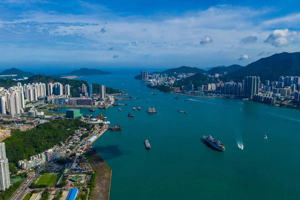 Hong Kong Setembro 2019 Vista Aérea Cidade Hong Kong — Fotografia de Stock