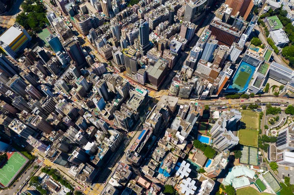 Yau Tei Hongkong Září 2019 Top View Hong Kong Downtown — Stock fotografie