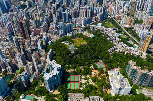 Mong Kok Hong Kong Septiembre 2019 Vista Aérea Del Centro — Foto de Stock