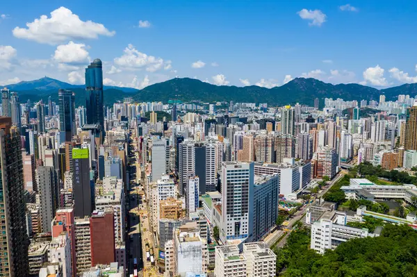 Mong Kok Hong Kong Septiembre 2019 Vista Aérea Ciudad Hong —  Fotos de Stock