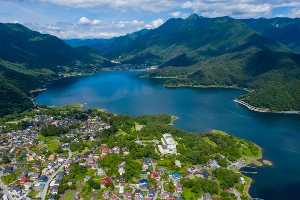 河口湖の空中風景 — ストック写真