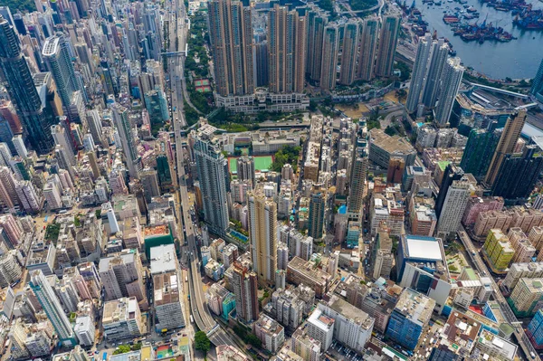 Sham Shui Hong Kong Mayo 2019 Vista Superior Ciudad Hong —  Fotos de Stock