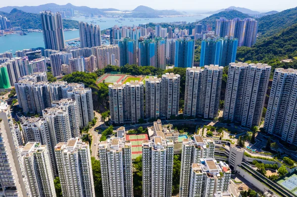 Tai Koo Hong Kong Septiembre 2019 Vista Superior Ciudad Hong —  Fotos de Stock