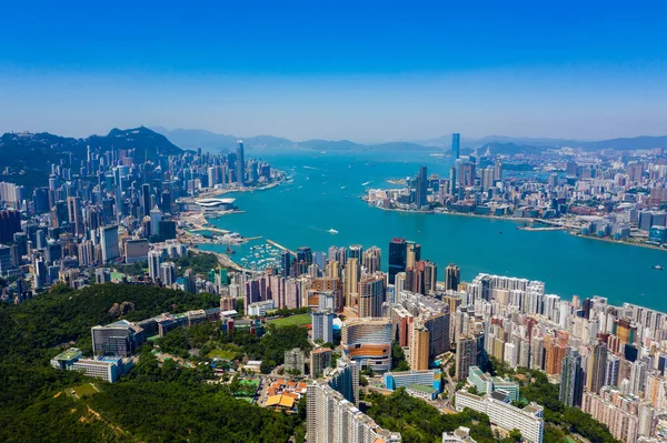 Hong Kong Septiembre 2019 Vista Aérea Ciudad Hong Kong —  Fotos de Stock