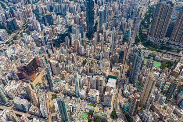 Sham Shui Гонконг Вересня 2019 Top View Hong Kong City — стокове фото