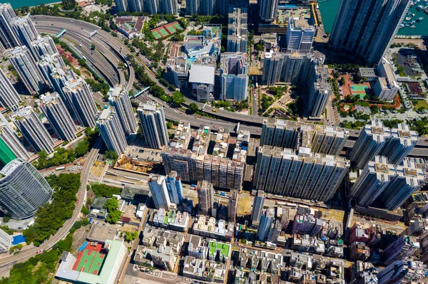 Tai Koo Hong Kong Septiembre 2019 Vista Aérea Ciudad Hong — Foto de Stock