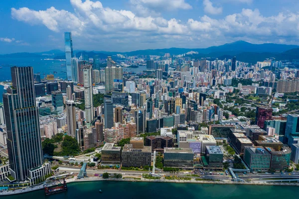 Коулун Гонконг Сентября 2019 Года Вид Воздуха Город Гонконг — стоковое фото