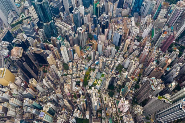 香港中环 2019年9月24日 香港市区的航景 — 图库照片