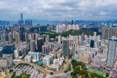 Hung Hom, Hong Kong - 03 Eylül 2019: Hong Kong şehrinin en iyi manzarası