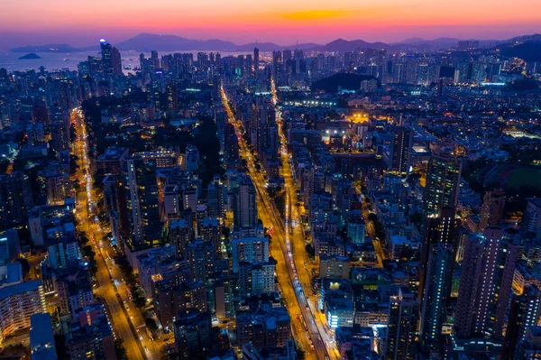 Ciudad Kowloon Hong Kong Septiembre 2019 Vista Superior Ciudad Hong — Foto de Stock