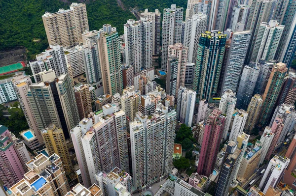 Merkez Hong Kong Eylül 2019 Hong Kong Şehir Merkezinin Hava — Stok fotoğraf