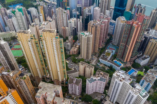 Tin Hau Hong Kong Juni 2019 Flygfoto Över Hongkong Stad — Stockfoto