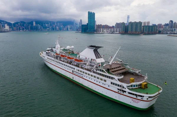 Victoria Harbor Hong Kong Juni 2019 Ovanifrån Kryssning — Stockfoto