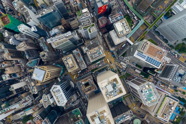 Central Hong Kong Septiembre 2019 Vista Arriba Hacia Abajo Ciudad — Foto de Stock