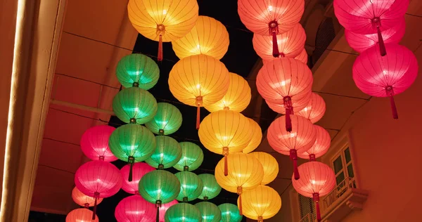 Nouvelle Année Lunaire Lanternes Chinoises Décoration Nuit — Photo