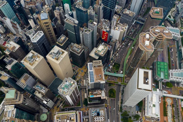 Central Hong Kong Septiembre 2019 Vista Arriba Hacia Abajo Ciudad — Foto de Stock