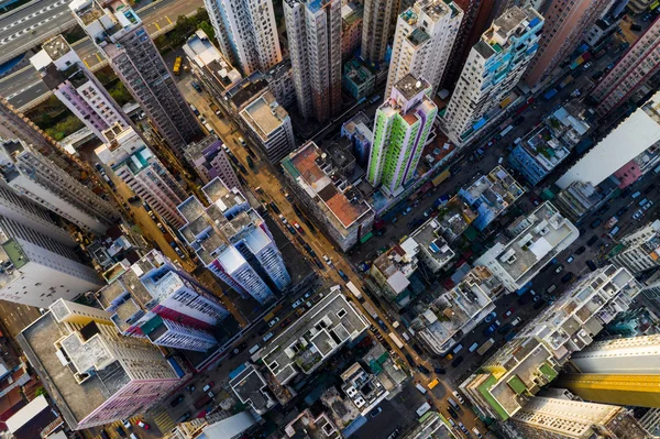 Mong Kok Hong Kong Septiembre 2019 Vista Arriba Hacia Abajo — Foto de Stock