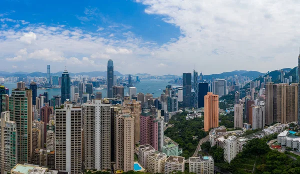 Hong Kong, 06 de septiembre de 2019: Vistas superiores del hito de Hong Kong — Foto de Stock