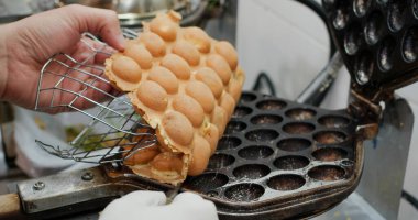 Hong Kong yerel yemek yumurtalı waffle 'ı.
