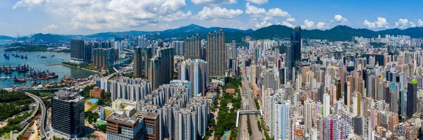 Mong Kok Hongkong Września 2019 Widok Lotu Ptaka Miasto Hongkong — Zdjęcie stockowe