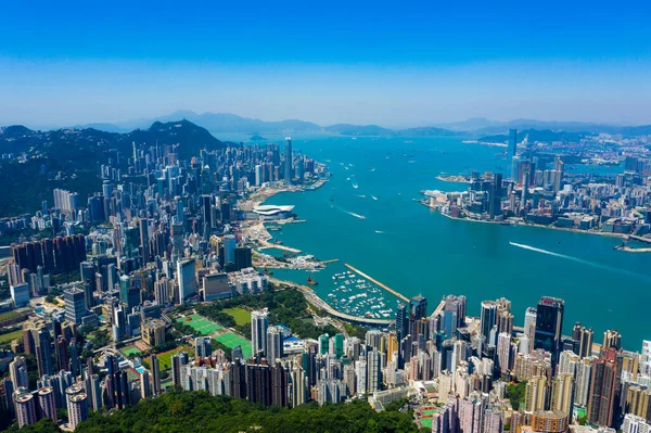 Hong Kong Septiembre 2019 Vista Aérea Ciudad Hong Kong —  Fotos de Stock