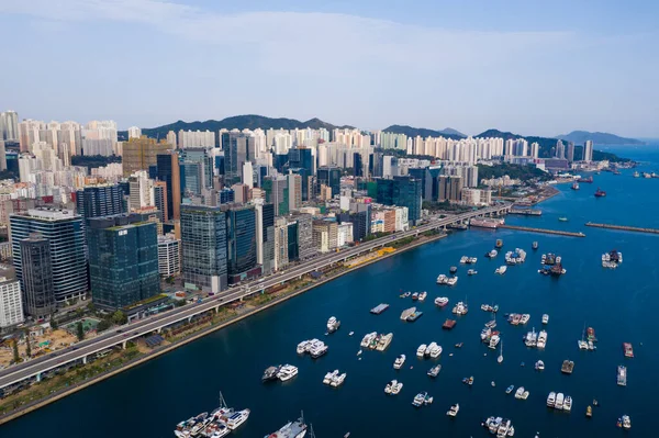 Kwun Tong Hong Kong Abril 2020 Vista Aérea Ciudad Hong —  Fotos de Stock