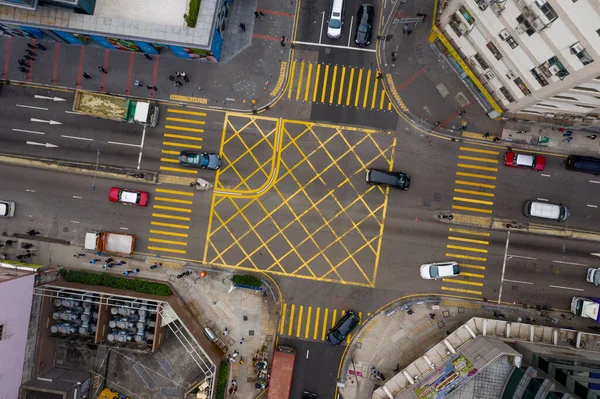 Kwun Tong Hong Kong February 2020 Top View Traffic Hong — Stock Photo, Image