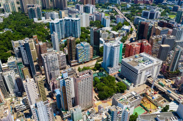 Yau Tei Hong Kong Setembro 2019 Vista Aérea Cidade Hong — Fotografia de Stock