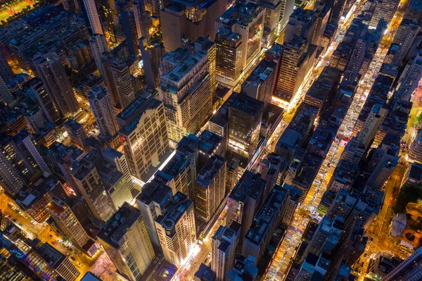 Mong Kok Hong Kong Octubre 2020 Vista Aérea Noche Hong — Foto de Stock