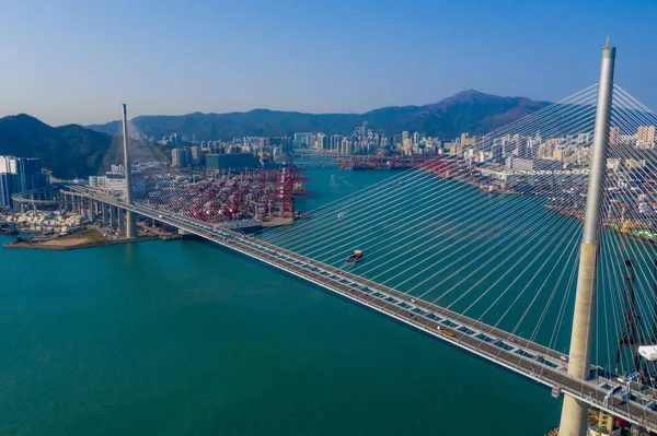 Kwai Tsing Hong Kong Diciembre 2019 Drone Vuela Sobre Terminal —  Fotos de Stock