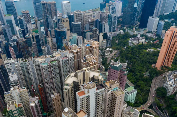 香港中央部2020年9月24日 香港市の空中風景 — ストック写真