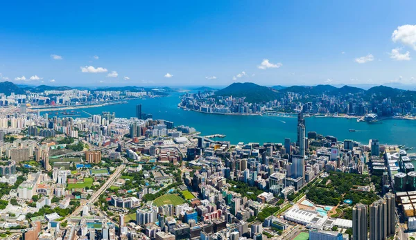 2017 Aerial View Hong Kong City — 스톡 사진