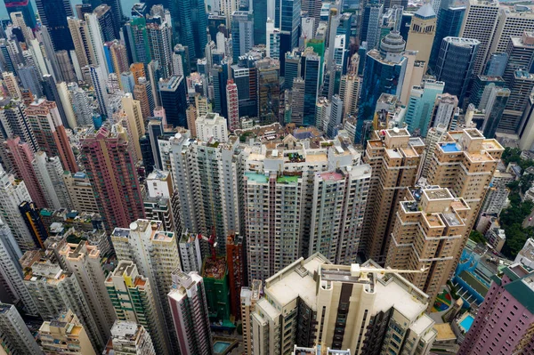 Merkez Hong Kong Eylül 2020 Hong Kong Şehrinin Hava Manzarası — Stok fotoğraf