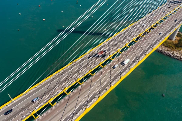 Kwai Tsing Hongkong November 2019 Luftaufnahme Der Ting Kau Brücke — Stockfoto