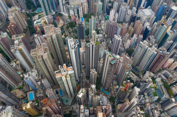 Central Hongkong Września 2020 Widok Lotu Ptaka Miasto Hongkong — Zdjęcie stockowe