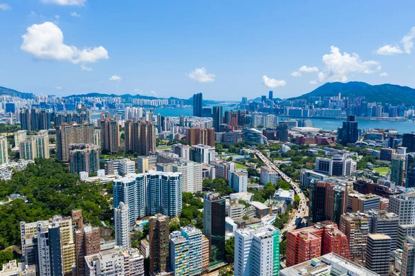 Hongkong September 2020 Blick Von Oben Auf Die Stadt Hongkong — Stockfoto