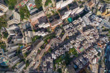 Kwun Tong, Hong Kong 05 Mayıs 2020: Hong Kong şehrinin en iyi manzarası