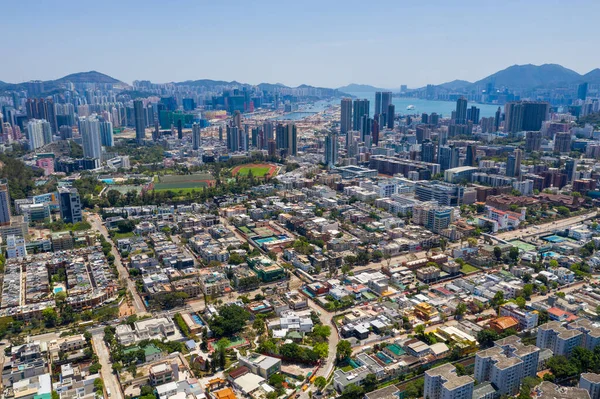 Kowloon Tong Hong Kong Abril 2020 Vista Aérea Ciudad Hong —  Fotos de Stock