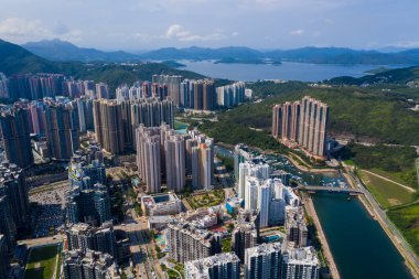 Tseung Kwan O, Hong Kong 13 Haziran 2020: Hong Kong şehrinin en iyi manzarası