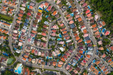 Tai Po, Hong Kong 17 Mayıs 2020: Hong Kong 'daki köy manzarası