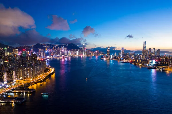 Hong Kong Giugno 2020 Hong Kong City Night — Foto Stock